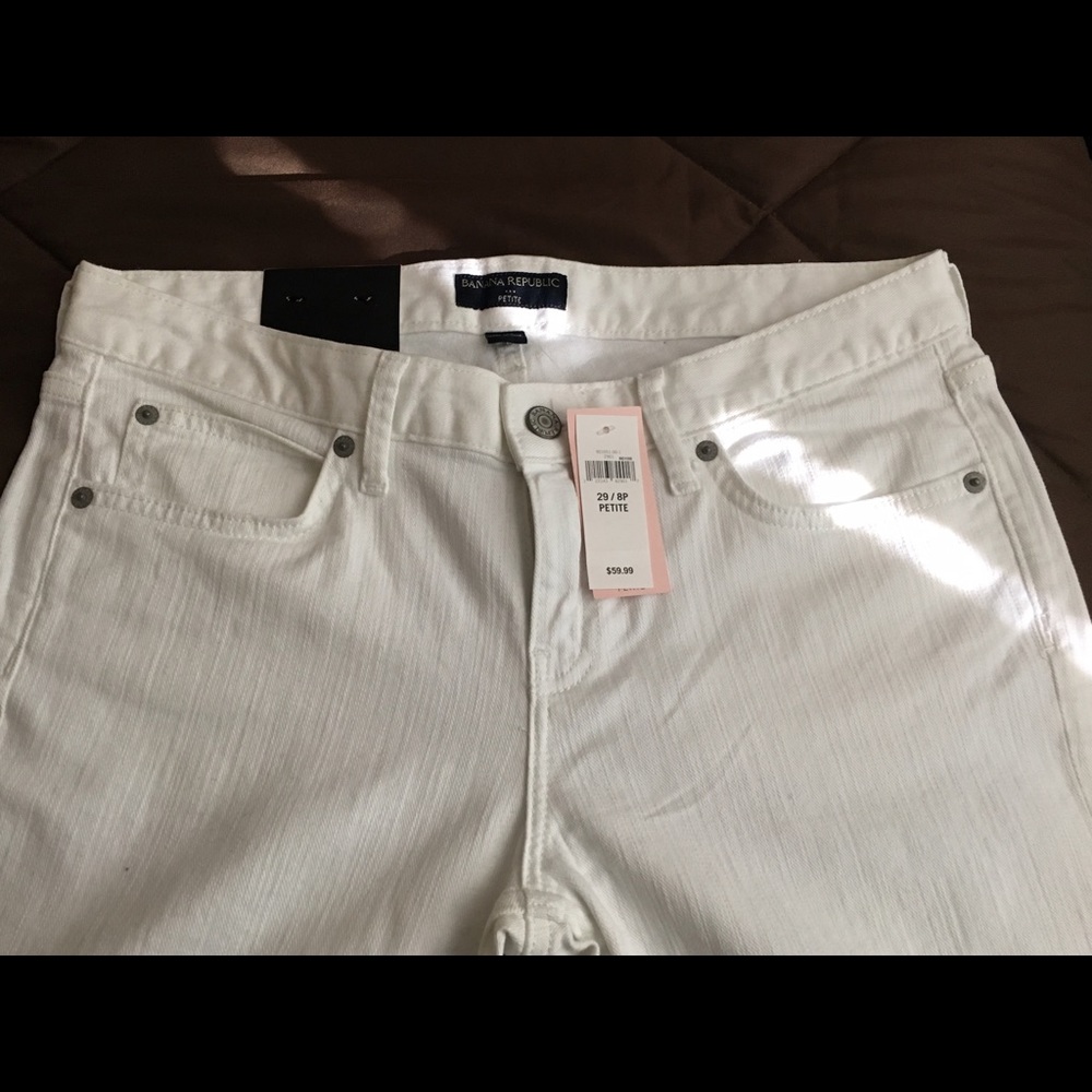 COPY - COPY - Bootcut white jeans from Banana Republic.